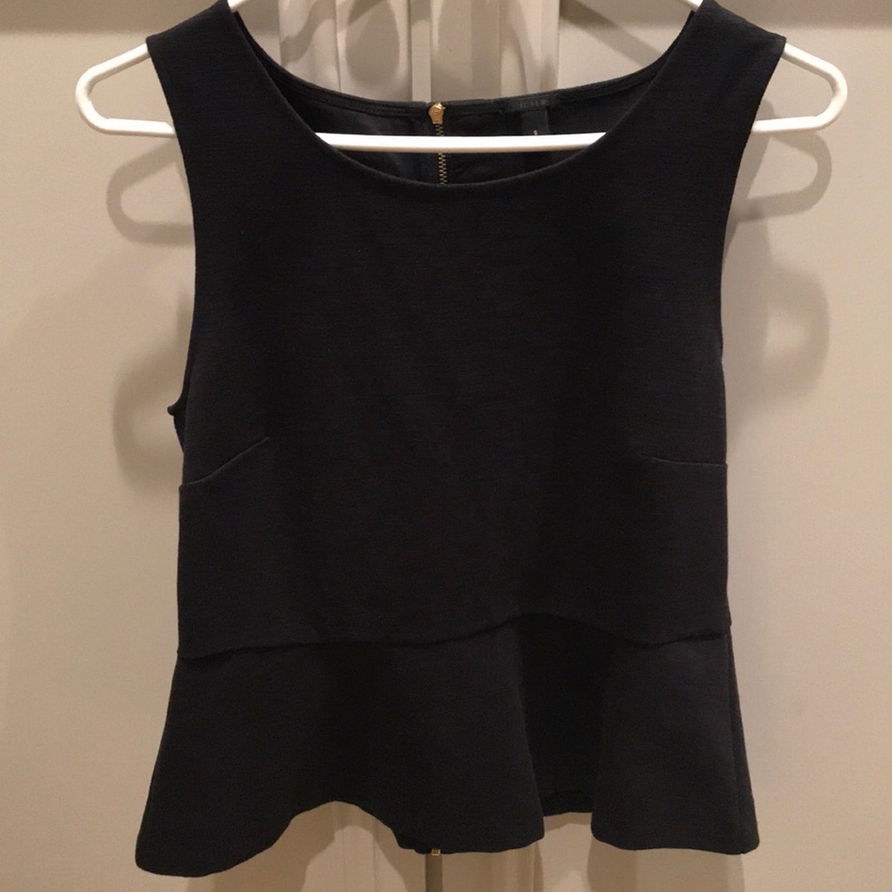 J. Crew black peplum tank